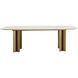 Astara 94.5 X 47.25 inch Cream / Antique Brass Dining Table